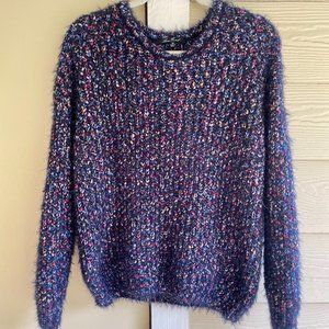 Anne French Blue Fuzzy Sweater